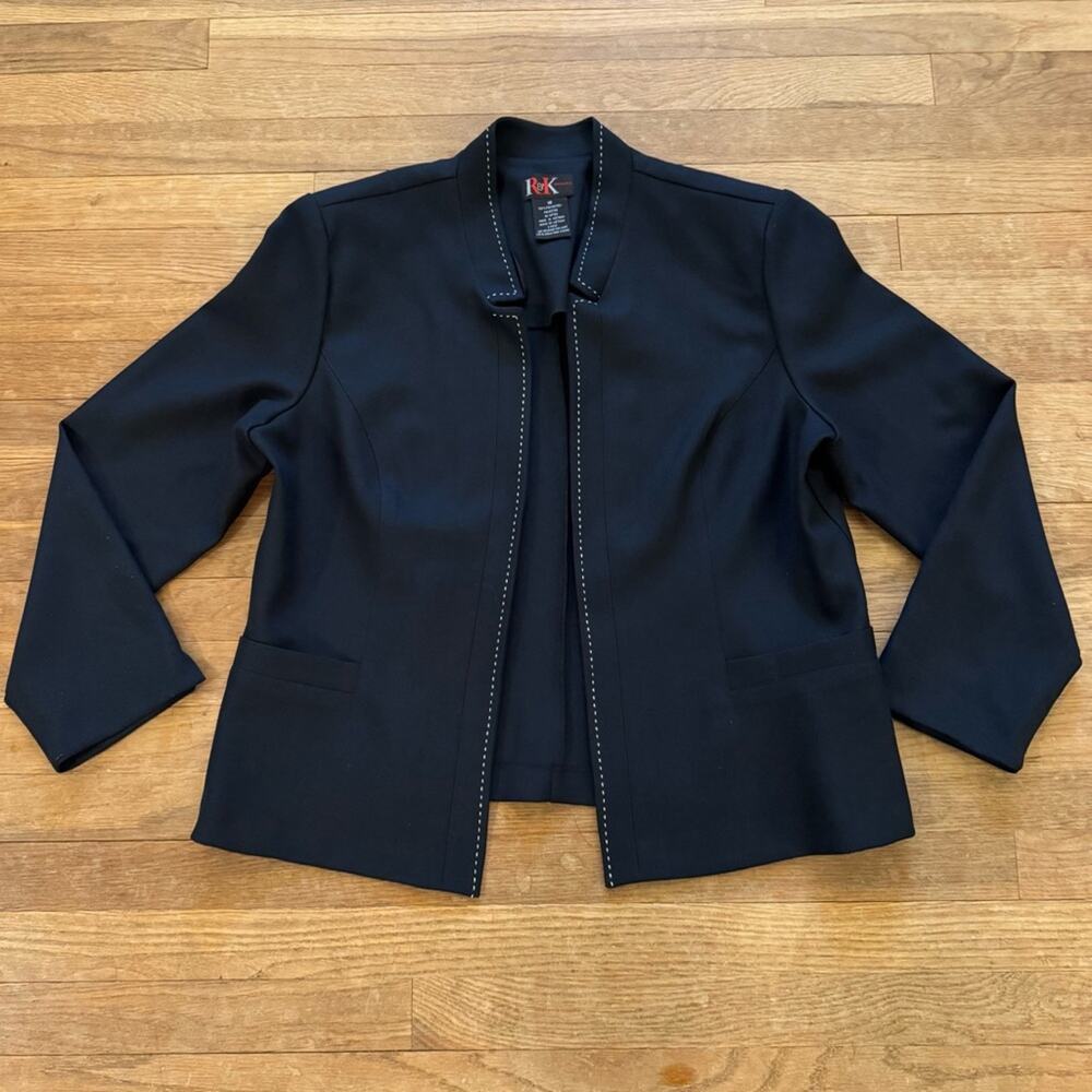 R&K Originals black open front blazer jacket size 18
 b40